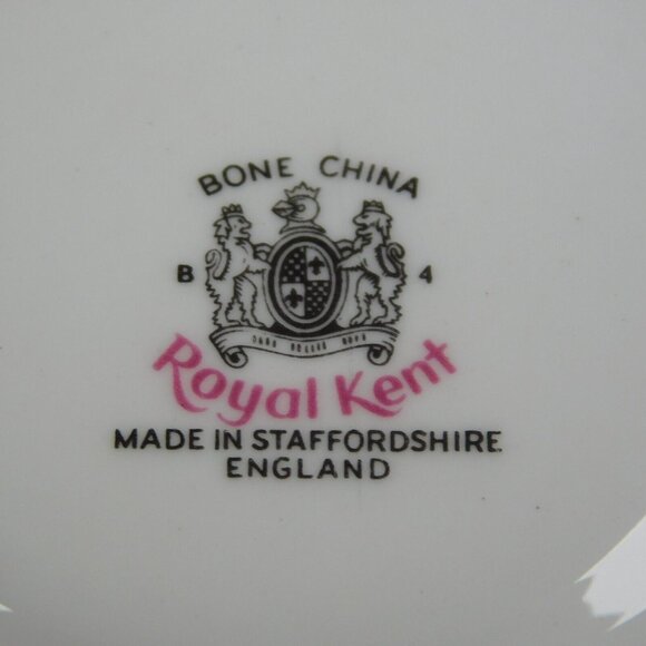 Royal Kent White With Blue Floral Design Bone China Cup And Saucer Set Vintage - Picture 11 of 11